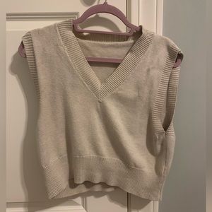 Beige/cream colored sweater vest- best fits size small!!